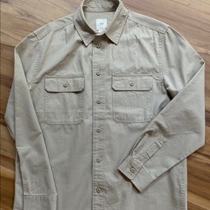 H&M khaki beige safari army shirt/shacket men